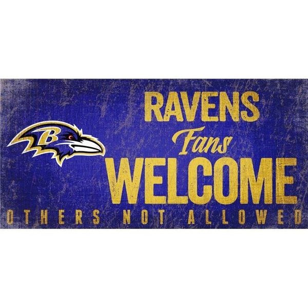 Fan Creations Baltimore Ravens Wood Sign Fans Welcome 12x6 7846015253